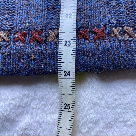 Woolrich 1/4 Zip Wool Blend Indigo Heather Pullover Sweater Size Large - Picture 10 of 11